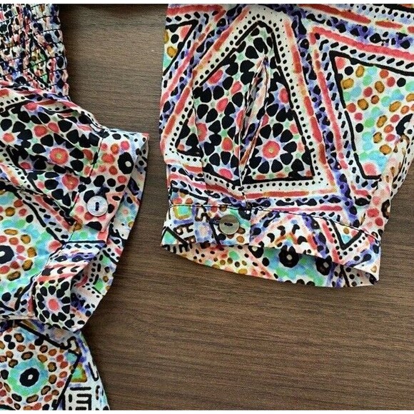 Anthropologie Maeve Sleeved Amethyst Smocked Button Up Bodice Dress Boho Fall SP - Picture 5 of 12